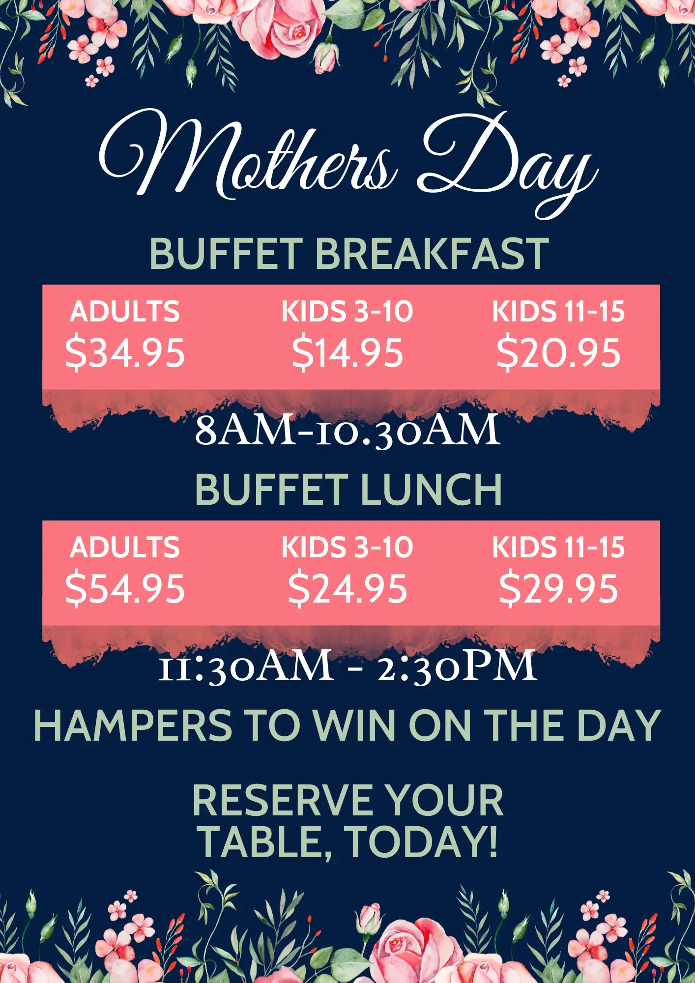 Mother's Day buffet breakfast and lunch at Runcorn Tavern celebrating Mum with a special experience and hamper giveaway